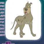 Funny cartoon light brown spotted dog embroidery designs - Instant Download