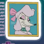 Charming Cartoon White Poodle Pink Bow Green Collar Embroidery Designs - Instant Download