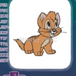 Playful orange tabby kitten cartoon character embroidery designs - Instant Download