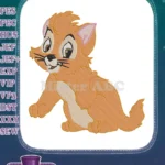 Adorable orange cartoon baby lion cub smiling happy embroidery designs - Instant Download