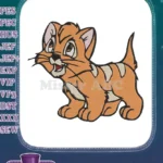 Cute striped orange cartoon kitten embroidery designs - Instant Download
