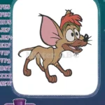 Whimsical Cartoon Mouse Character with Red Hat Embroidery Designs - Instant Download