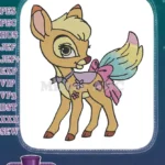 Sweet Deer Fawn with Colorful Rainbow Wings Embroidery Designs - Instant Download