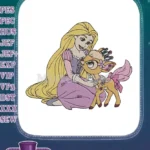 Cute Disney Princess Rapunzel and Bambi friendship embroidery designs - Instant Download