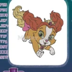 Royal Crowned Princess Puppy Dog Embroidery Designs - Instant Download