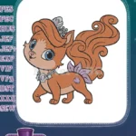 Adorable Orange Royal Squirrel Princess with Tiara Embroidery Designs - Instant Download