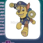Paw Patrol Chase Police Dog Binoculars Embroidery Designs - Instant Download