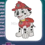 Paw Patrol Marshall firefighter dalmatian puppy embroidery designs - Instant Download
