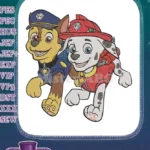 Paw Patrol Chase Marshall Police Firefighter Puppy Embroidery Designs - Instant Download