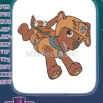 Flying Rubble Paw Patrol Dog Cartoon Character Embroidery Designs - Instant Download