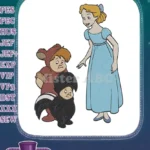 Wendy Darling with Lost Boys Cubby Skunk embroidery designs - Instant Download