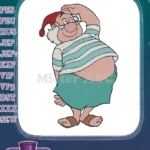 Cheerful bearded sailor man looking up embroidery designs - Instant Download