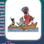 Disney Peter Pan Captain Hook Smee Tiger Lily boat embroidery designs - Instant Download