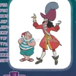 Captain Hook and Mr Smee Cartoon Character Embroidery Designs - Instant Download