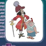 Classic Disney Peter Pan Captain Hook Smee pirate embroidery designs - Instant Download