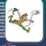 Peter Pan and Tinker Bell flying adventure embroidery designs - Instant Download