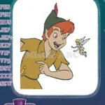 Peter Pan and Tinkerbell Flying Magical Adventure Embroidery Designs - Instant Download