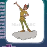 Peter Pan Flying Adventure Embroidery Designs on a Cloud - Instant Download