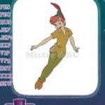 Classic Peter Pan Flying Boy Embroidery Designs for Adventure Lovers - Instant Download