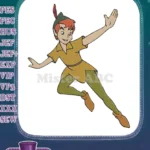 Adventurous Peter Pan flying cartoon embroidery designs for children - Instant Download