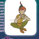 Peter Pan playing panpipes classic cartoon embroidery designs - Instant Download