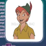 Happy Peter Pan Cartoon Character Embroidery Designs for Kids - Instant Download