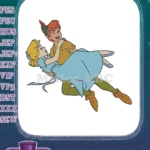 Peter Pan lifting Wendy Darling classic animated embroidery designs - Instant Download