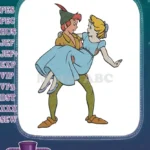 Peter Pan carrying Wendy Darling classic cartoon embroidery designs - Instant Download