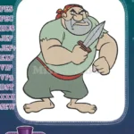 Stout angry pirate holding dagger unique embroidery designs - Instant Download