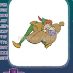 Peter Pan carrying a large magical treasure sack embroidery designs - Instant Download