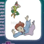 Peter Pan and Wendy Darling Falling Adventure Embroidery Designs - Instant Download