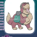 Adorable cartoon dog with helmet and backpack embroidery designs - Instant Download