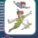 Peter Pan Wendy Tinker Bell Flying Adventure Embroidery Designs - Instant Download