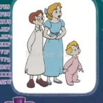Classic Peter Pan Wendy John Michael Darling Family embroidery designs - Instant Download
