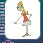 Phineas and Ferb Candace Flynn pointing pose embroidery designs - Instant Download