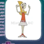 Shocked Candace Flynn from Phineas and Ferb cartoon embroidery designs - Instant Download