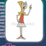 Phineas and Ferb Candace Flynn Surprised Pointing Finger Embroidery Designs - Instant Download