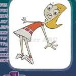 Phineas and Ferb Candace Flynn surprised face embroidery designs - Instant Download