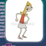 Upset Candace Flynn Blonde Haired Girl Embroidery Designs - Instant Download