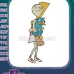 Candace Flynn hugging Perry the Platypus Phineas Ferb embroidery designs - Instant Download