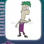 Ferb from Phineas and Ferb cartoon character embroidery designs - Instant Download