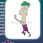 Phineas and Ferb Ferb Fletcher cartoon character embroidery designs - Instant Download