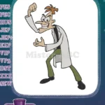 Dr Doofenshmirtz Evil Scientist Phineas Ferb Cartoon Embroidery Designs - Instant Download