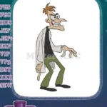Evil Dr Doofenshmirtz cartoon character embroidery designs - Instant Download