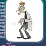 Dr Doofenshmirtz Phineas and Ferb Evil Plotting Pose Embroidery Designs - Instant Download