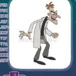 Dr Doofenshmirtz Evil Mad Scientist Cartoon Embroidery Designs - Instant Download