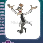 Dr Doofenshmirtz Cartoon Mad Scientist Evil Enthusiastic Embroidery Designs - Instant Download