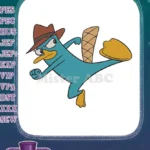 Perry the Platypus Secret Agent Cartoon Character Embroidery Designs - Instant Download