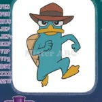 Perry the Platypus Secret Agent Running Pose Embroidery Designs - Instant Download