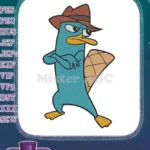Determined Perry Platypus Agent P cartoon character embroidery designs - Instant Download